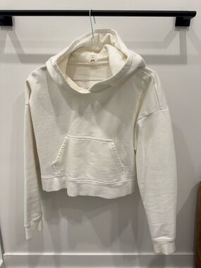 TNA Cream Cropped Hoodie Sweatshirt